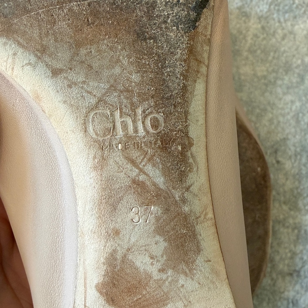Chloe Lauren Scalloped Leather Ballet Flats - Picture 9 of 10